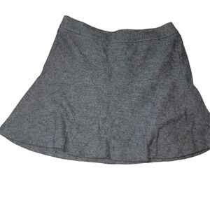Ann Taylor Gray Wool Blend Flounced Hem Mini Skirt Size 12
